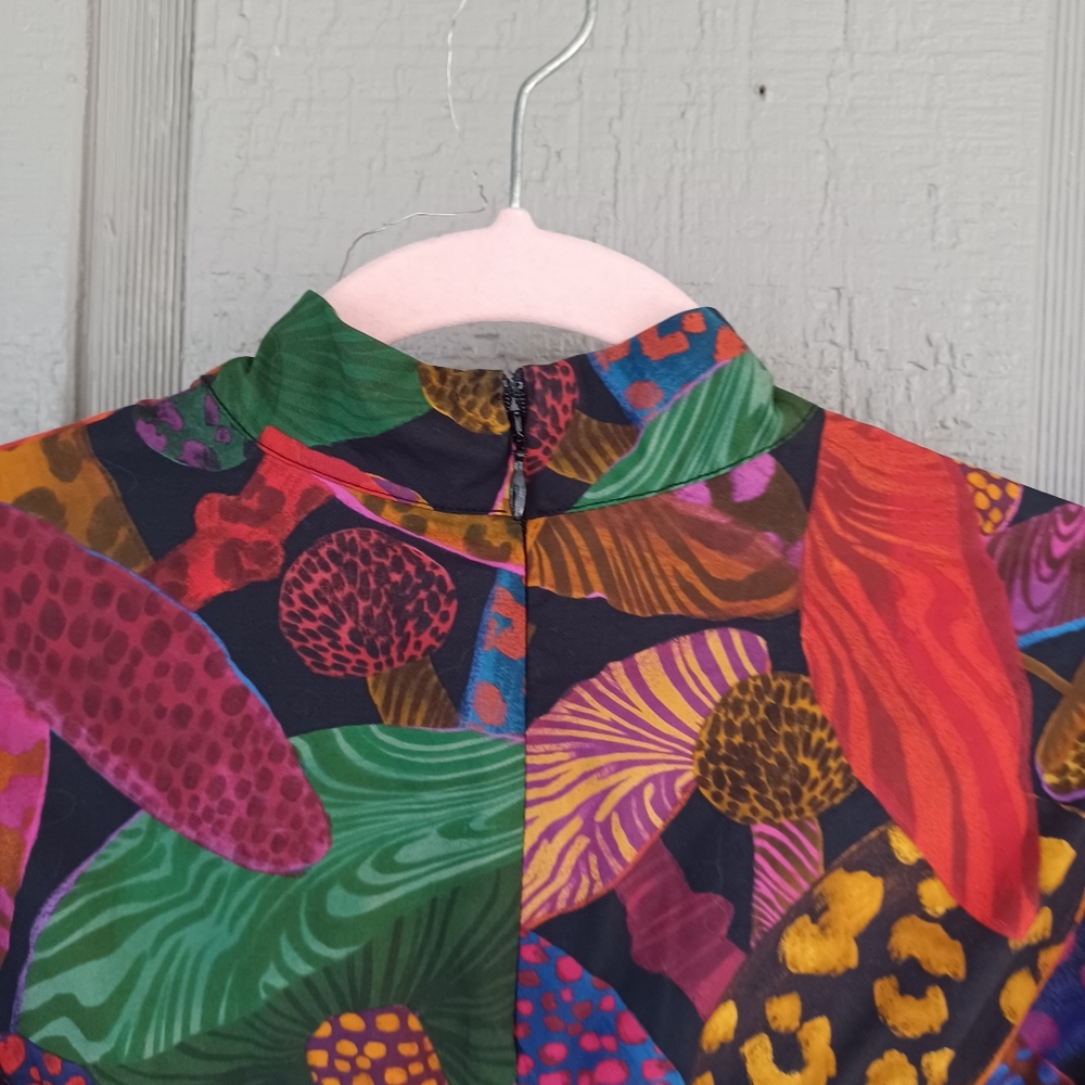 Farm Rio Mixed Black Print Mini Dress Size S Women Cotton Floral Leopard Tiered - Picture 4 of 14